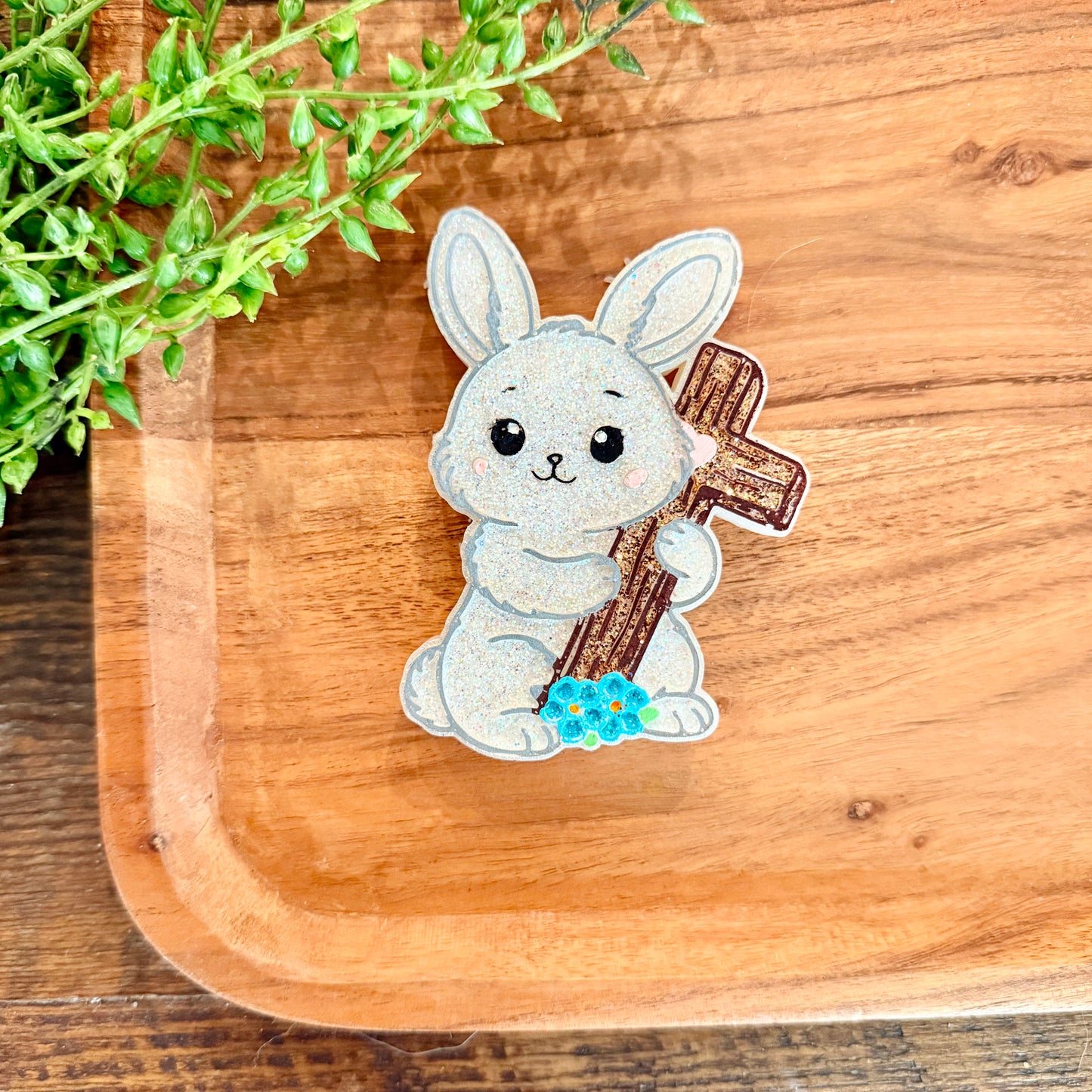 Bunny with cross- Car Freshie