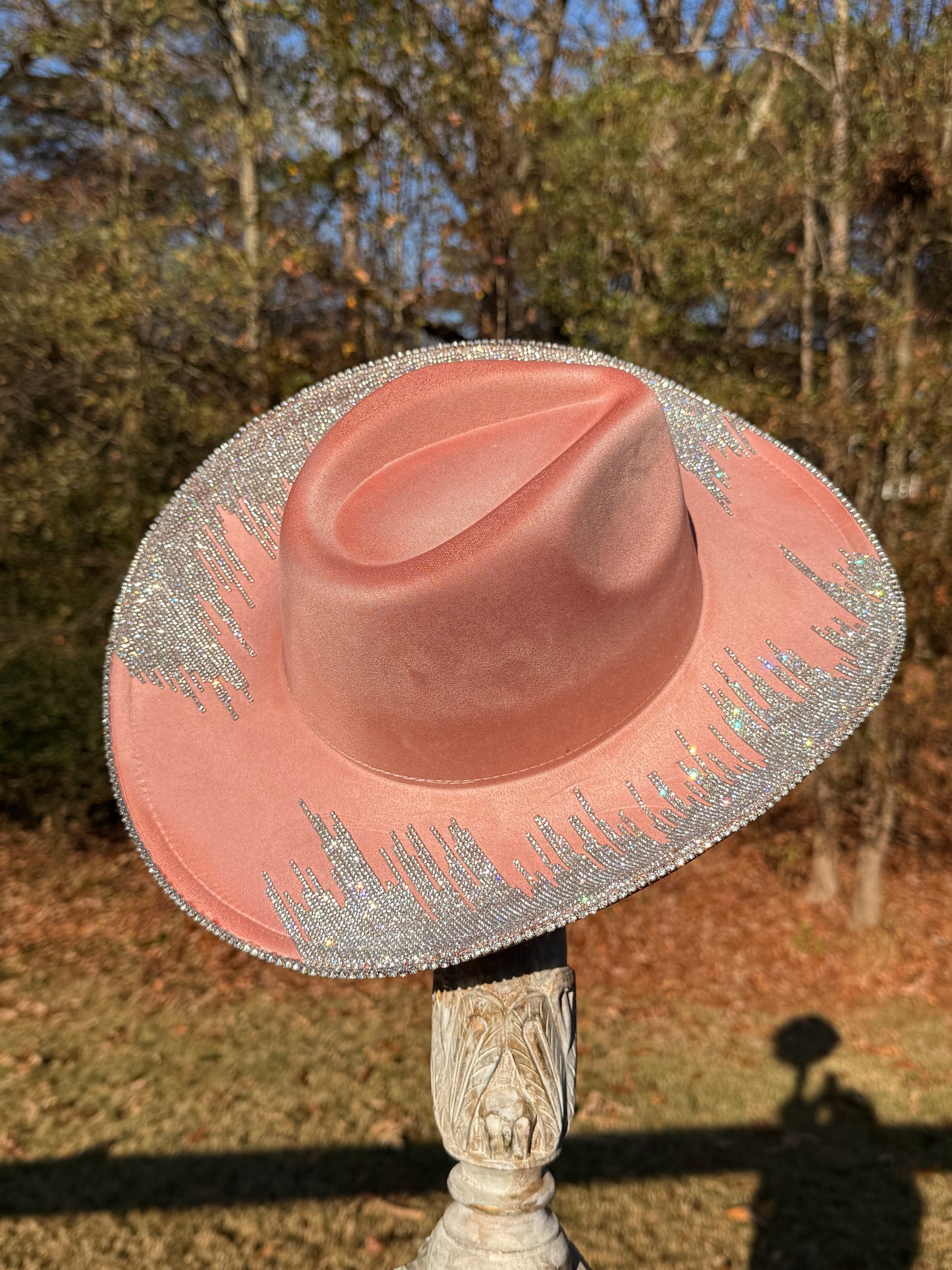 Top Rhinestone design tear drop cowgirl hat