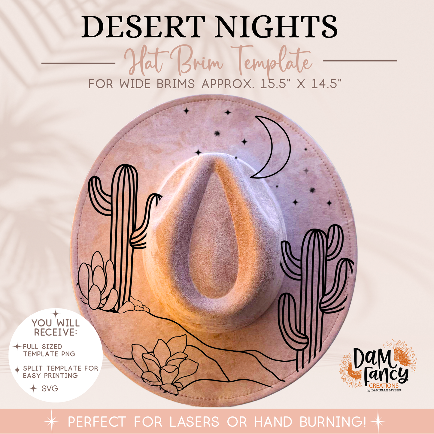 Desert Nights Wide Brim Hat template