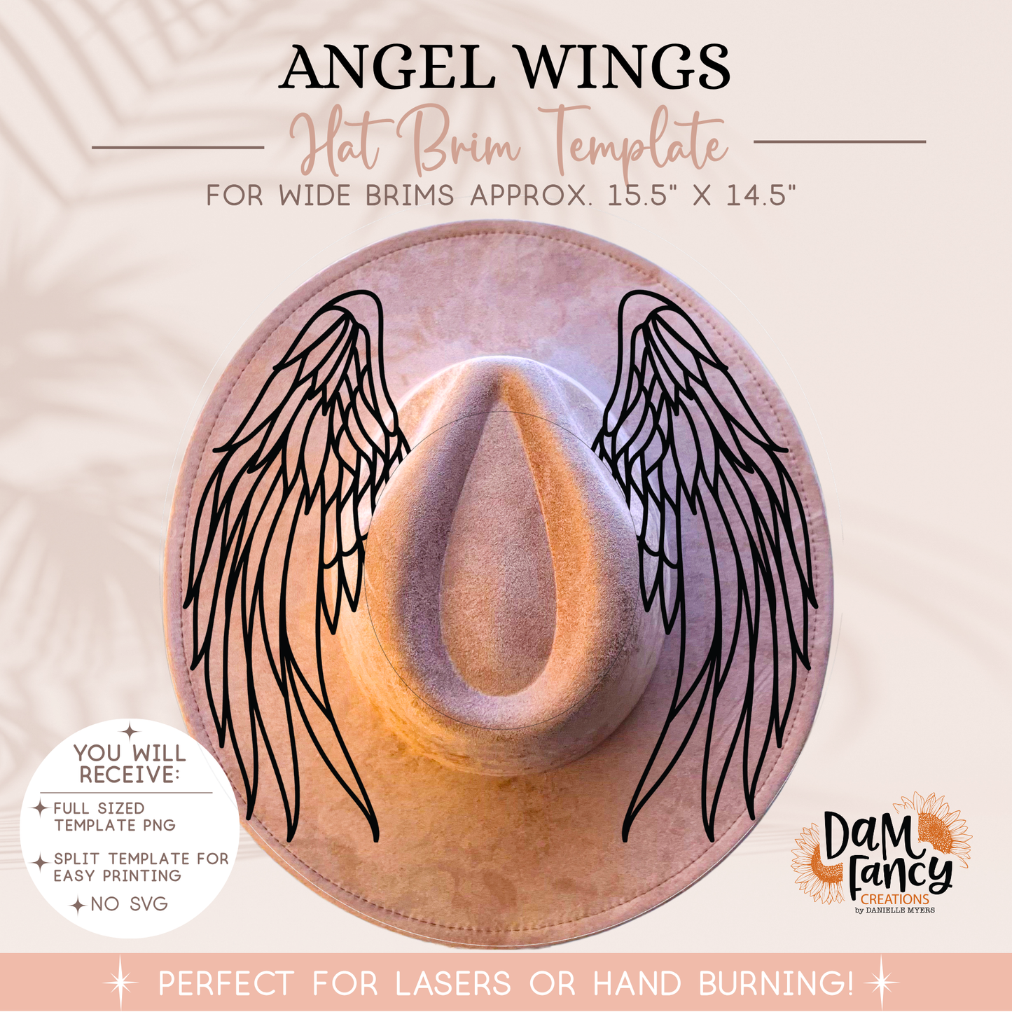 Angel Wings Digital Hat Template