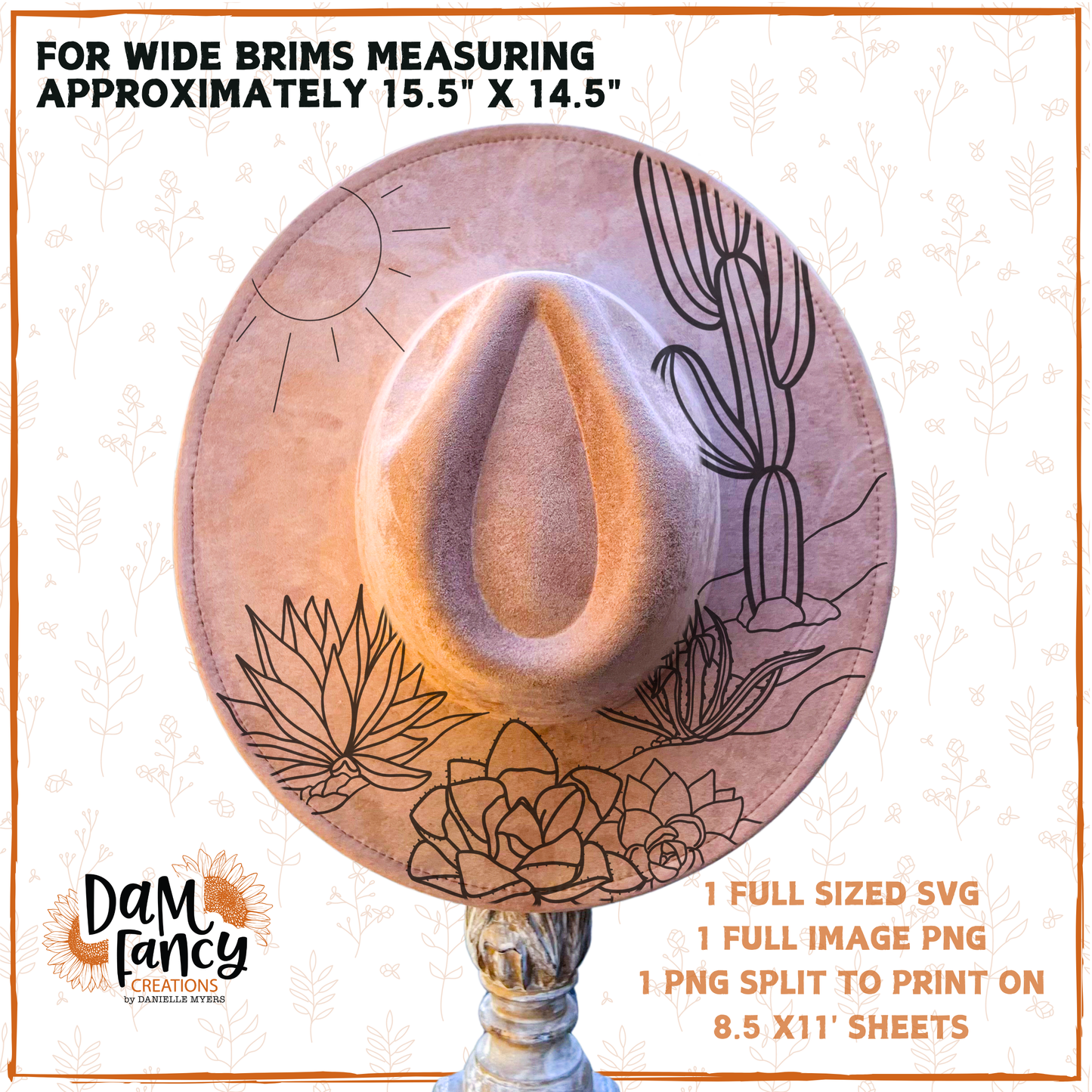 Sunny Day Desert Wide Brim Hat template