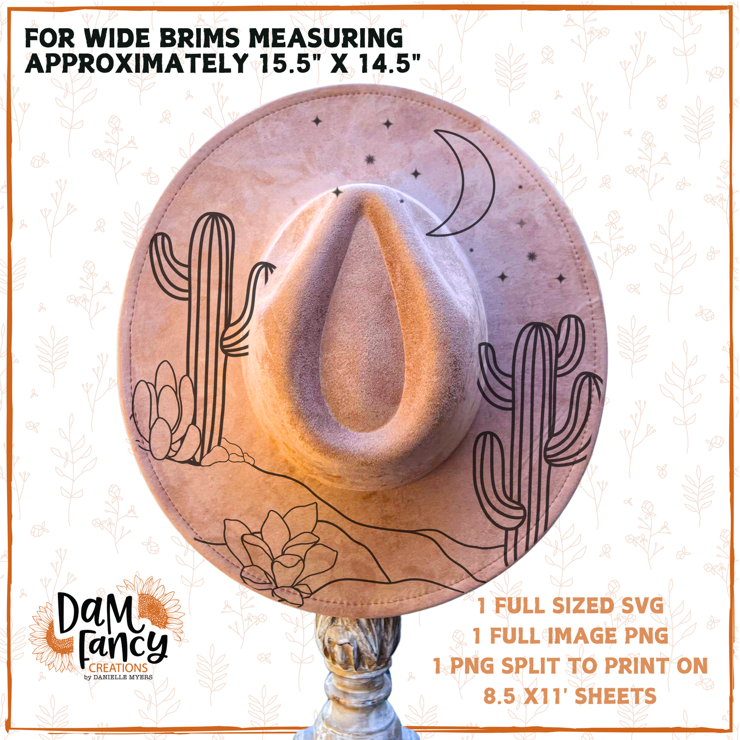 Desert Nights Wide Brim Hat template
