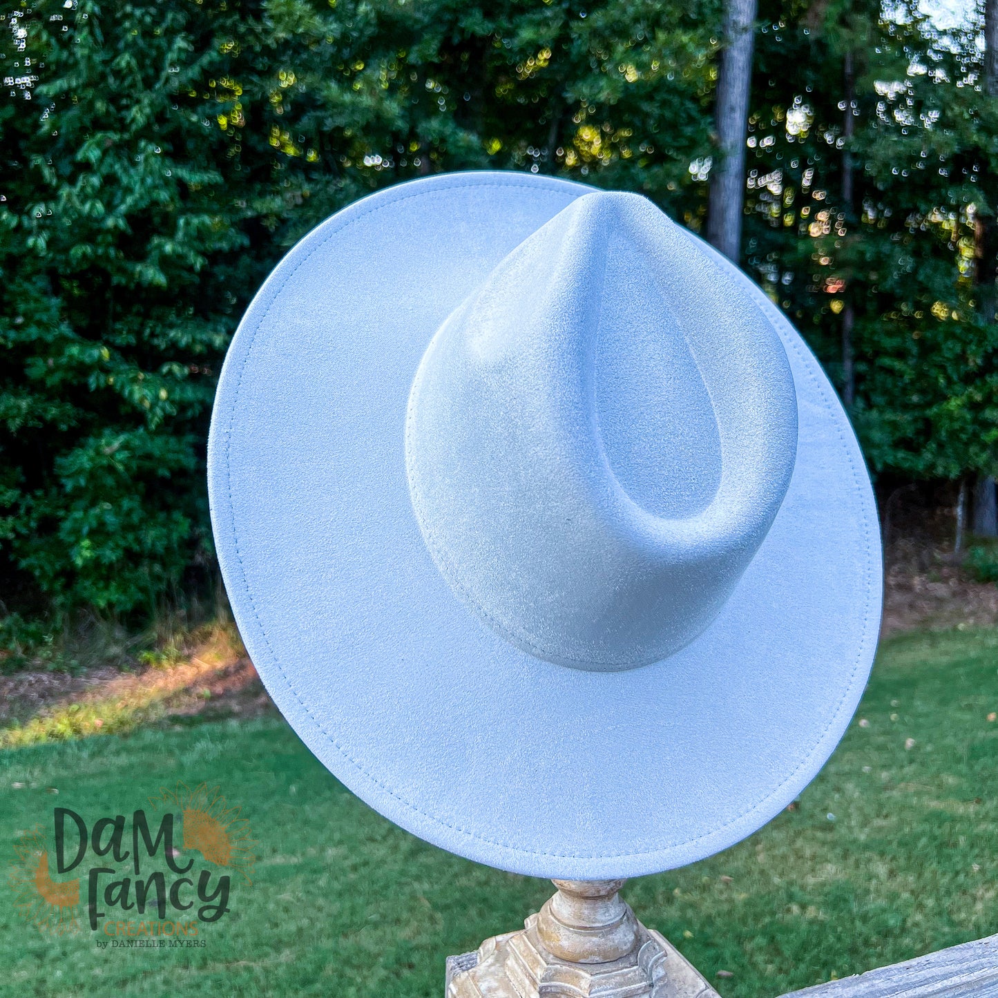 Light Gray Wide Brim Polyester Hat