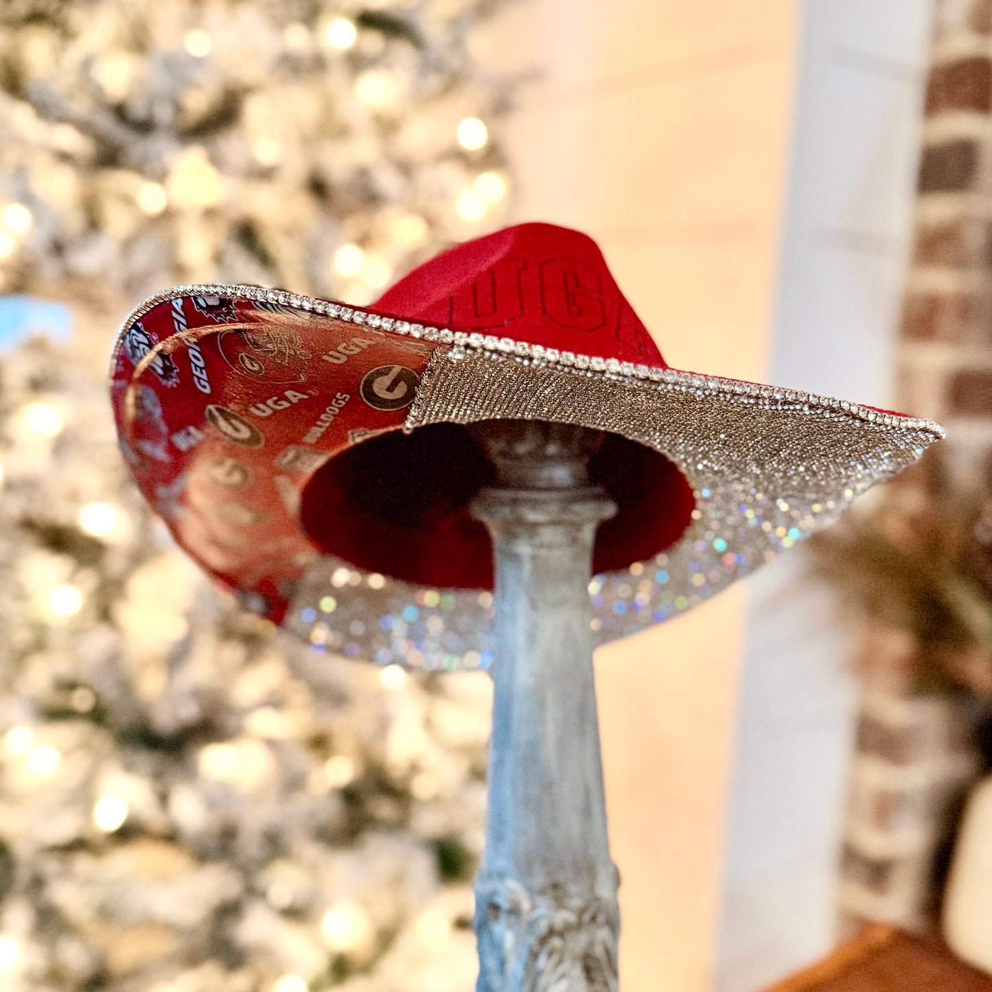 Rhinestone with fabric tear drop cowgirl hat