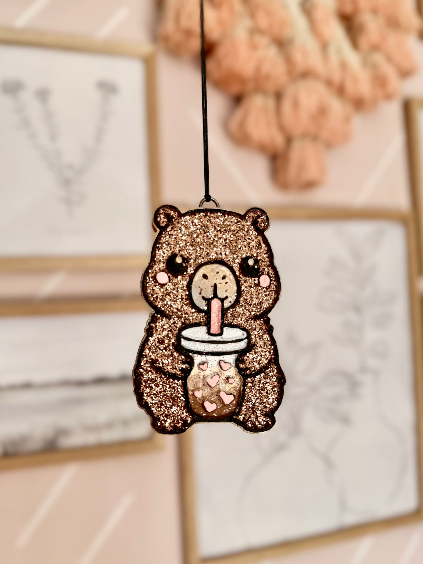 Valentine Cappy with Iced Coffee- Car Freshie