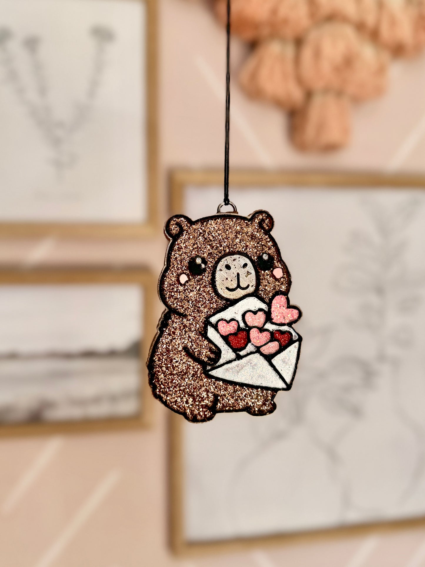 Valentine Cappy with Love Letter- Car Freshie