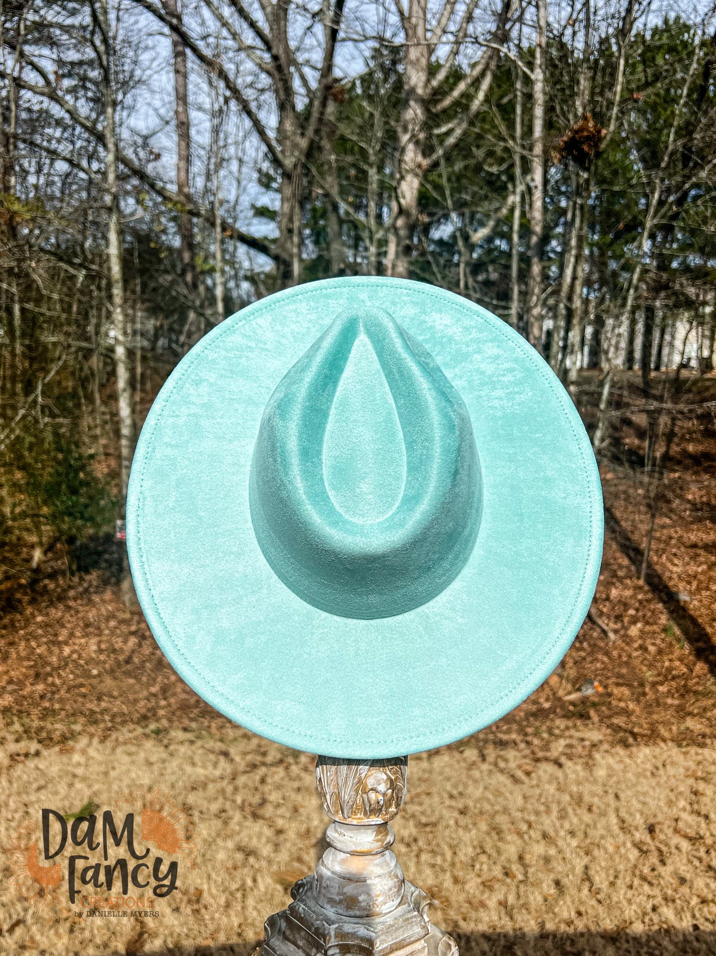 Light Mint Wide Brim Polyester Hat