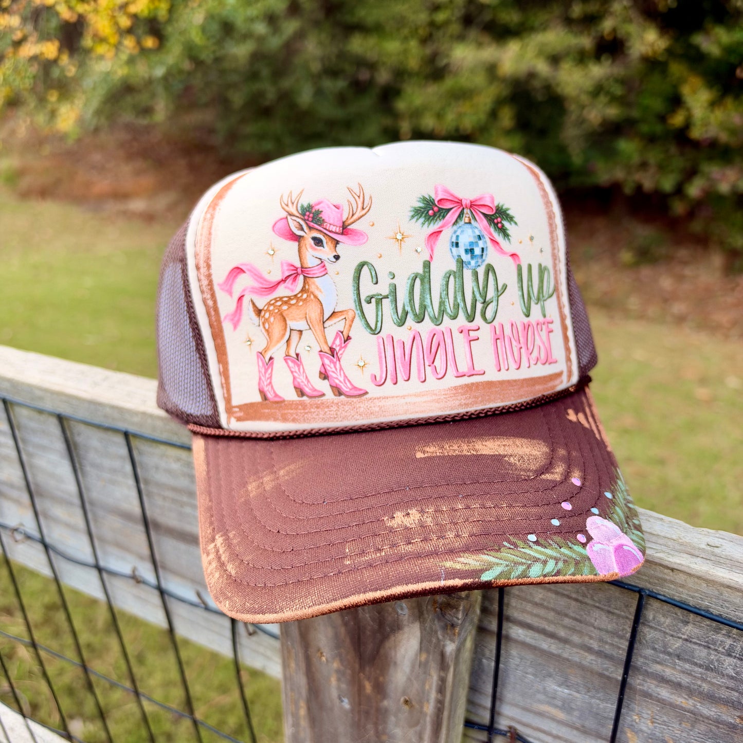 Giddy Up Jingle Horse Trucker Hat