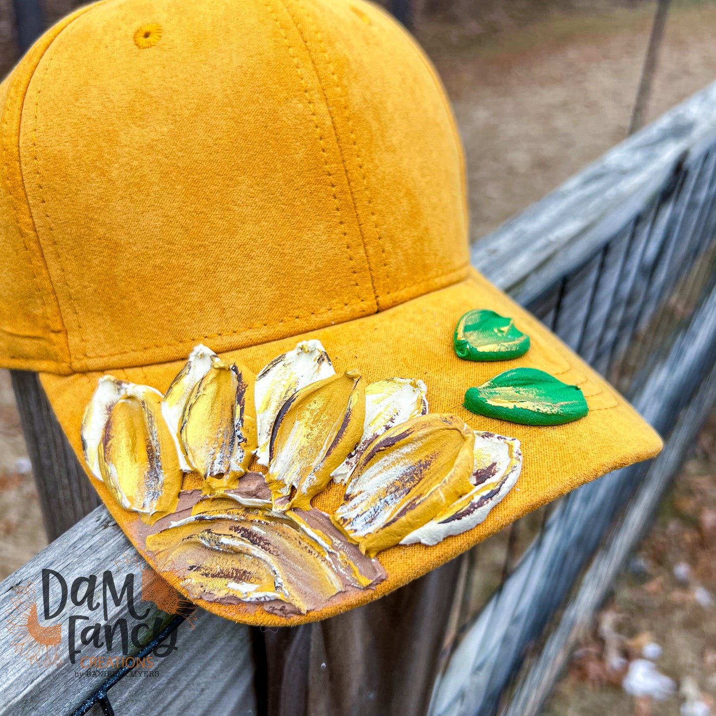 Mustard Yellow Single Flower Ball Cap