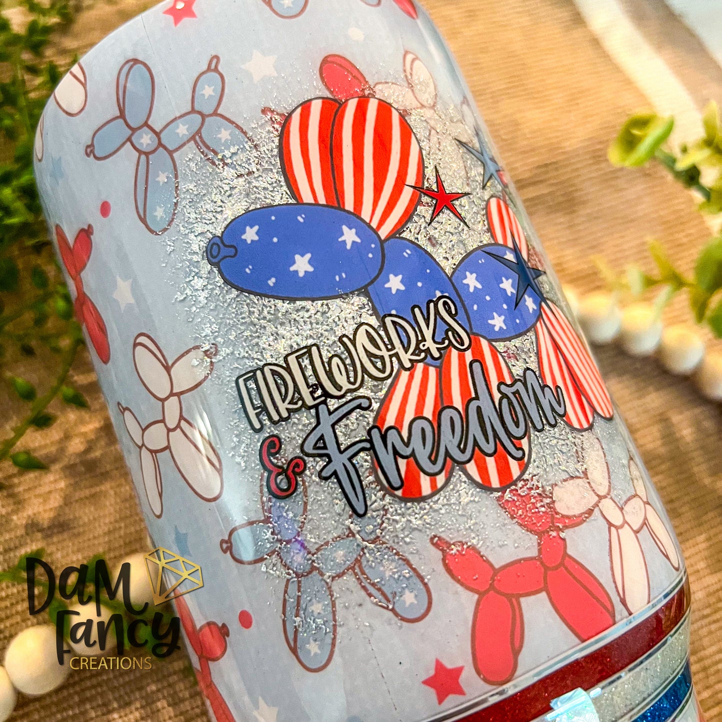 Patriotic Balloon dog 32oz Tumbler