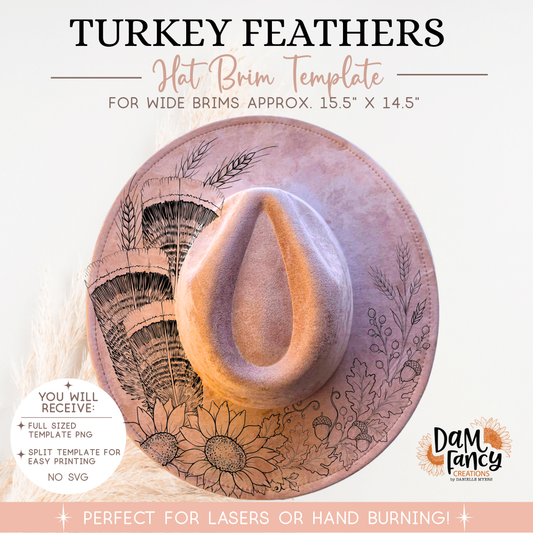 Turkey Feathers Wide Brim Hat template