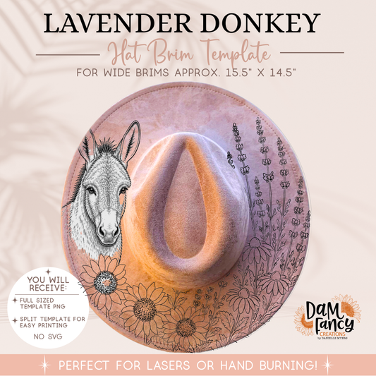 Lavender Donkey Wide Brim Hat template