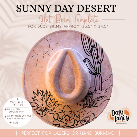 Sunny Day Desert Wide Brim Hat template