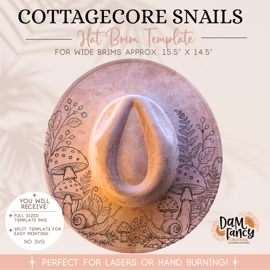 Cottagecore Snails Wide Brim Hat template
