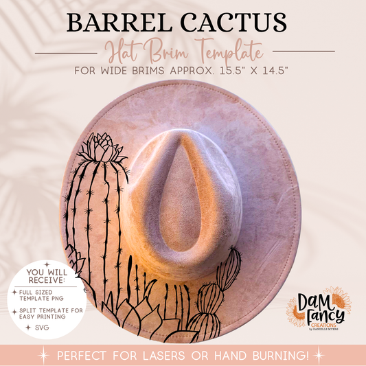 Barrel Cactus Wide Brim Hat template