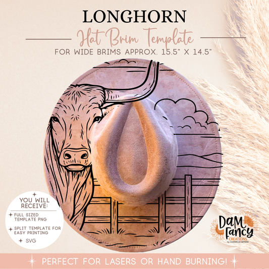Longhorn Wide Brim Hat template