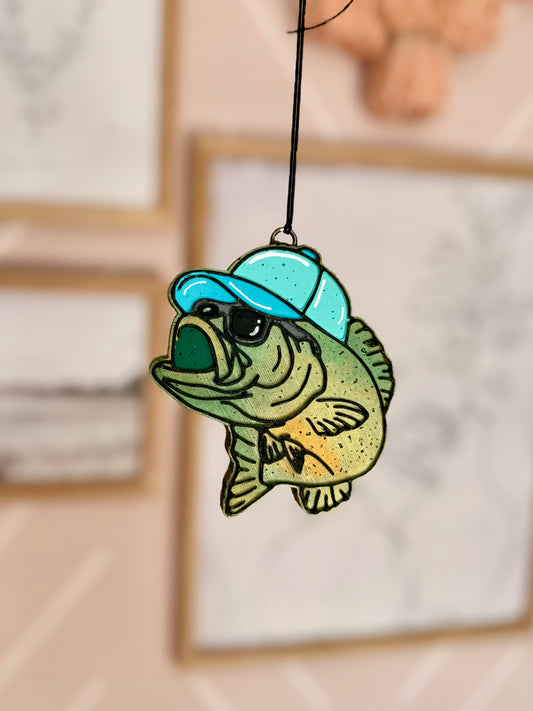 Fish with all Blue Hat- Car Freshie