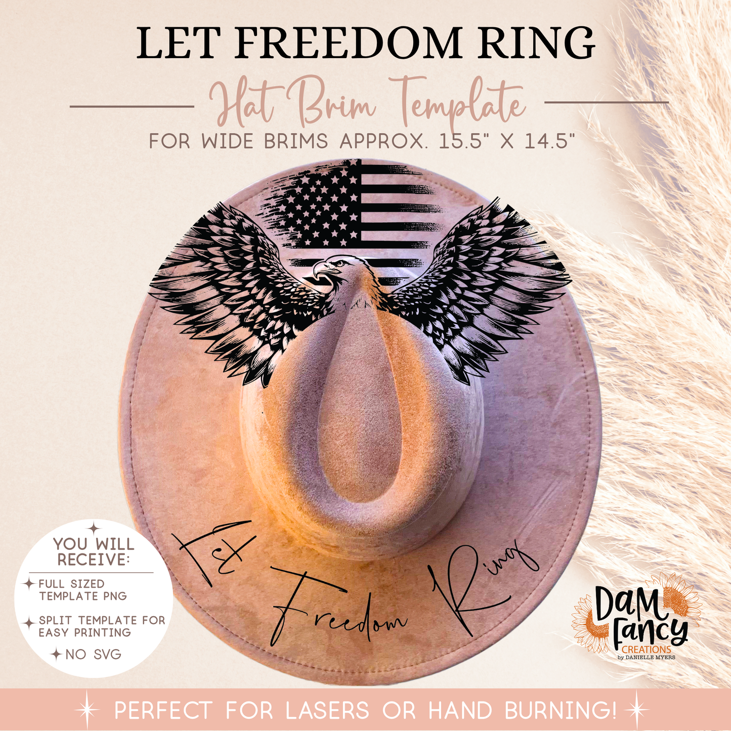 Let Freedom Ring Digital Hat Template