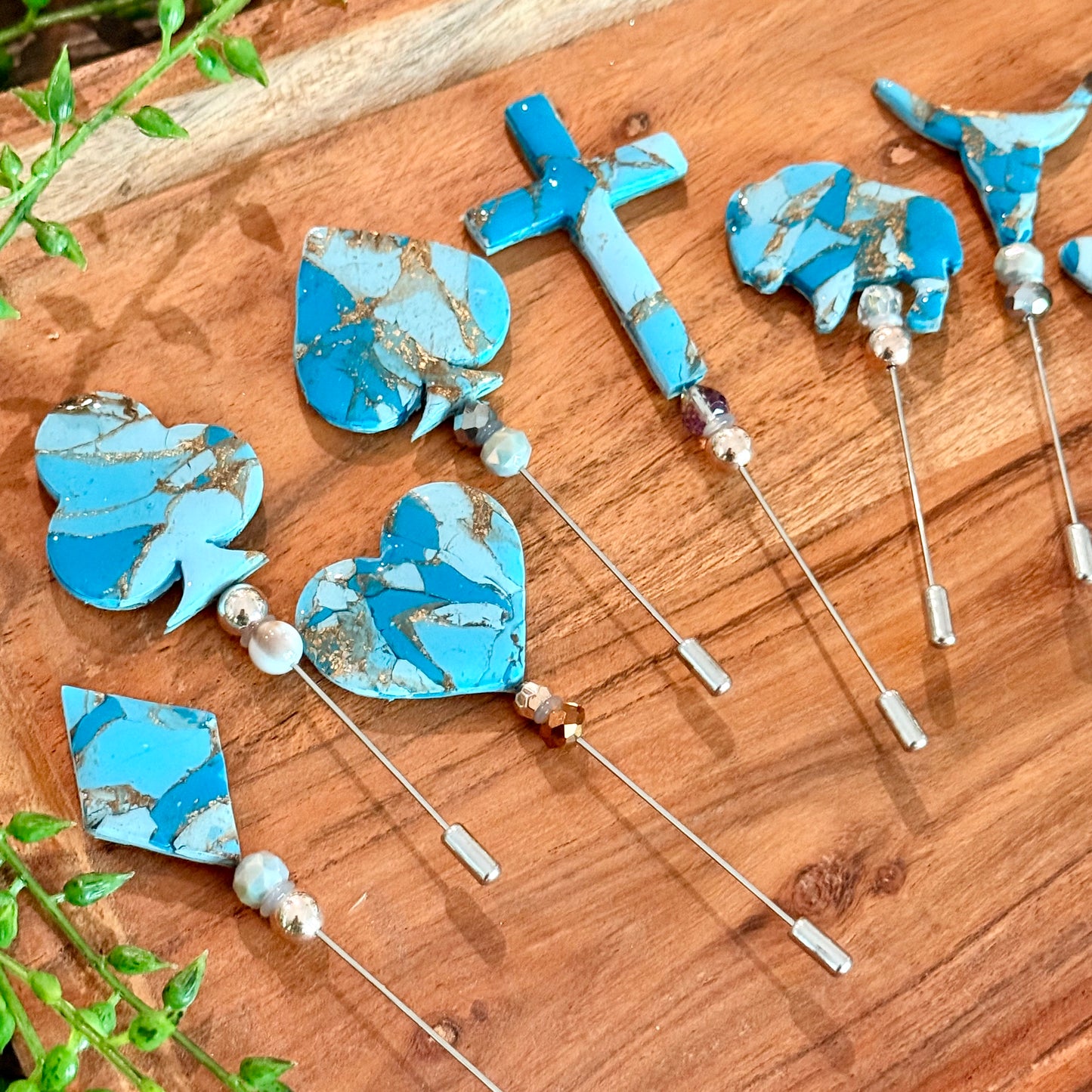 Wholesale Turquoise Style Hat Pins- 10pk