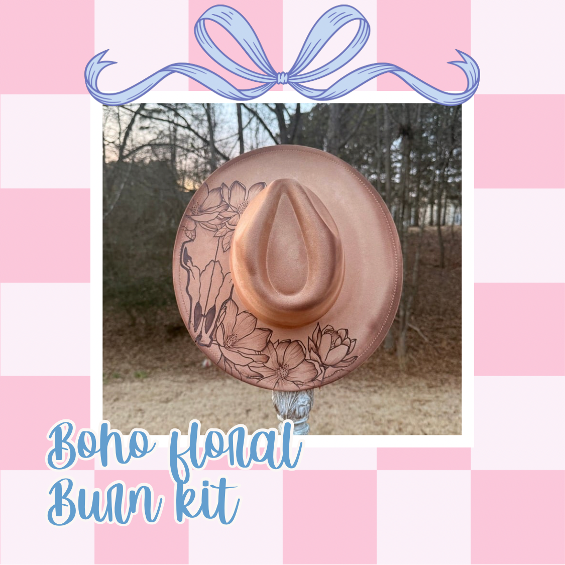 Burned Boho Floral Hat Kit + Video Class