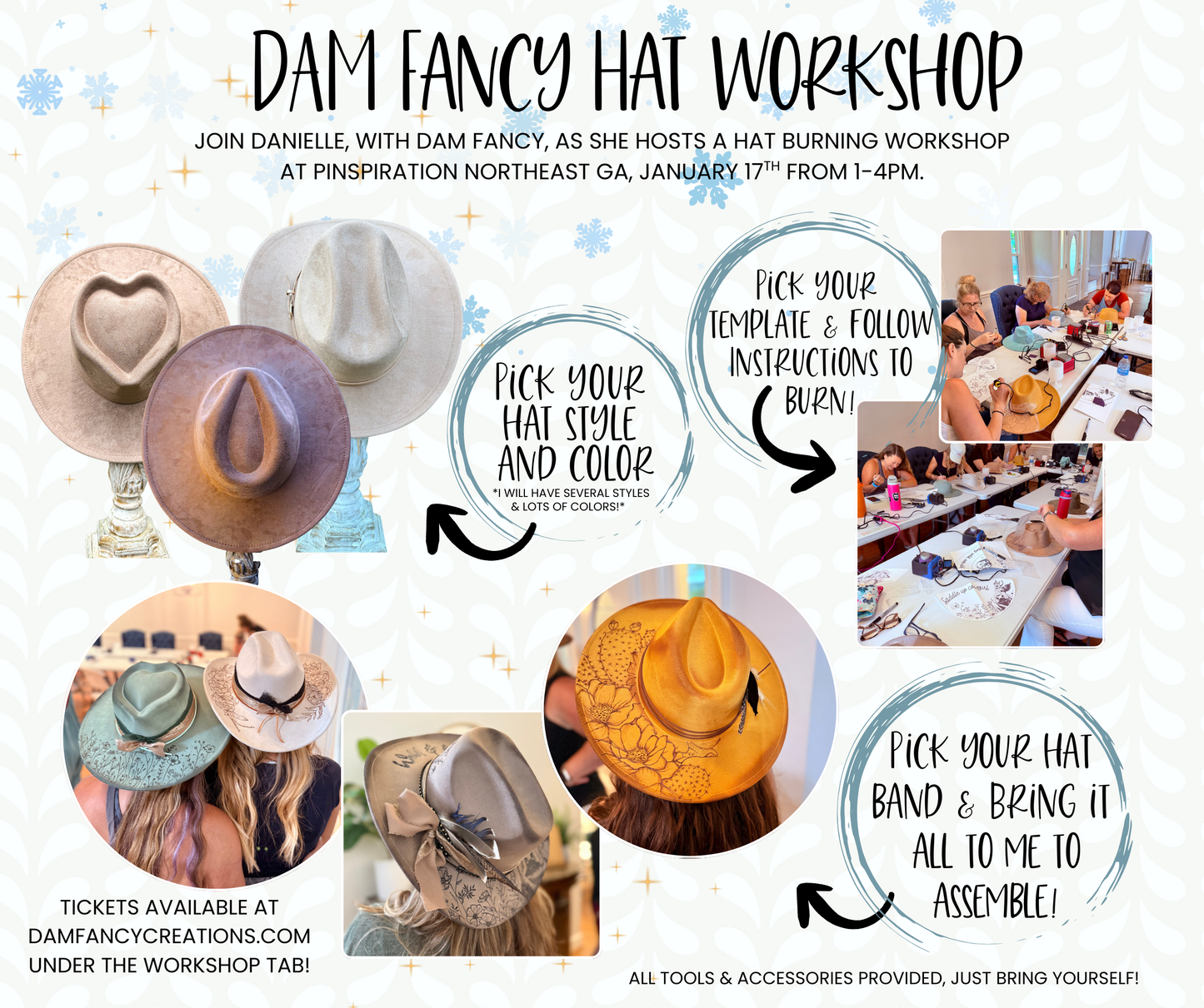 **Sara's PRIVATE** Hat Burning Workshop