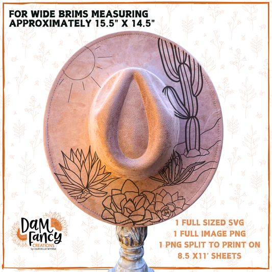 Sunny Day Desert Wide Brim Hat template