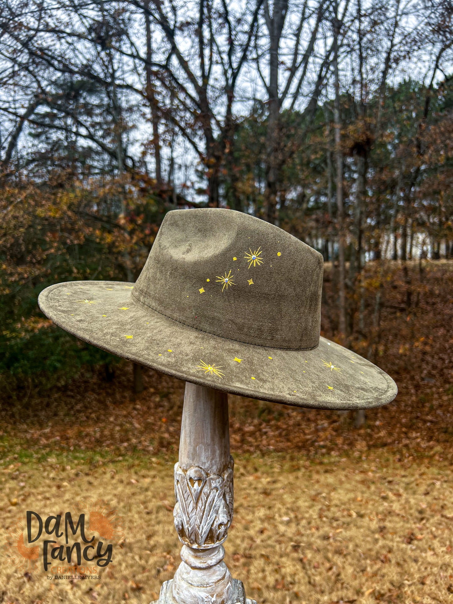 Black- Starry Night Wide Brim Hat