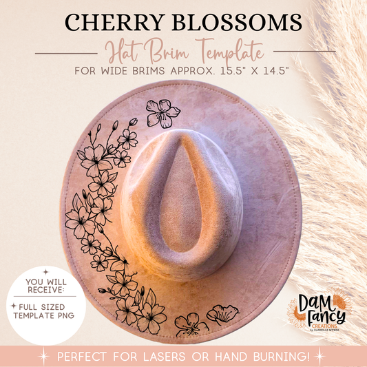 Cherry Blossoms Digital hat template