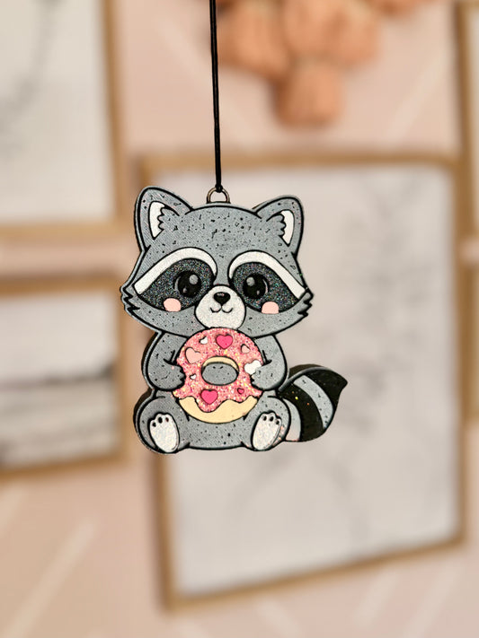 Raccoon with donut- Car Freshie
