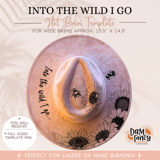 Into the Wild Sunflower and Bee Digital hat template