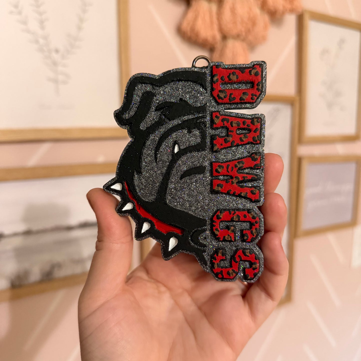 Split red DAWGS Car Freshie