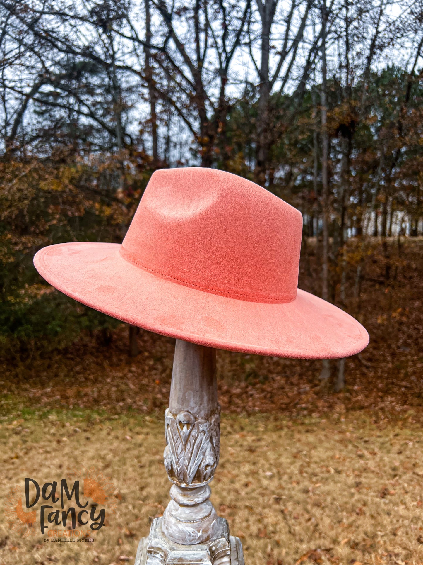 Coral Wide Brim Polyester Hat