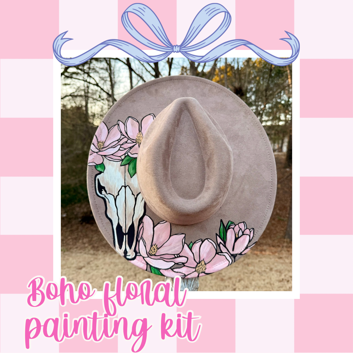 Painted Boho Floral Hat Kit + Video Class