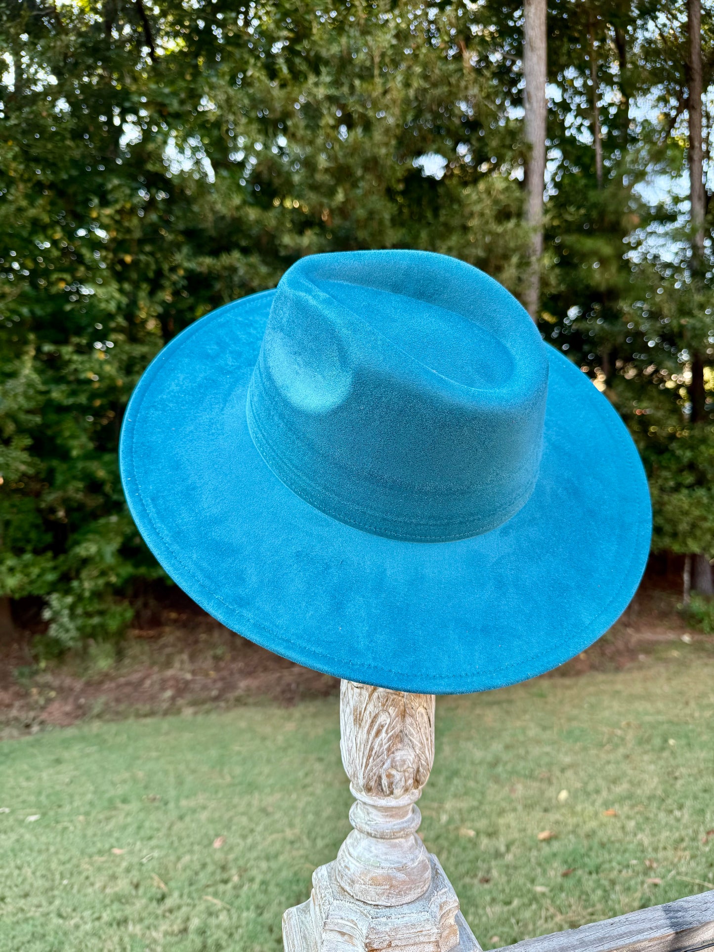 Teal Wide Brim Polyester Hat