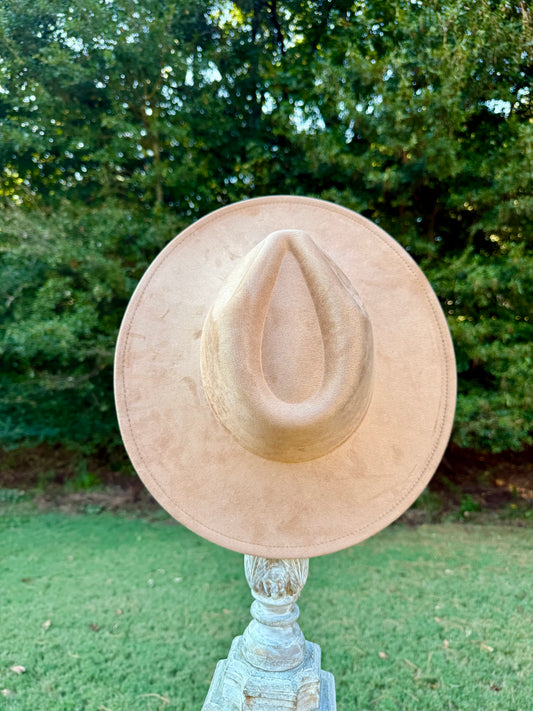 Tan Wide Brim Polyester Hat