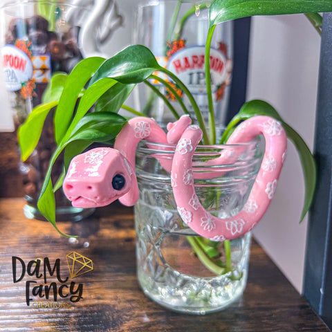 Pink Floral Snake- Botanical Buddy