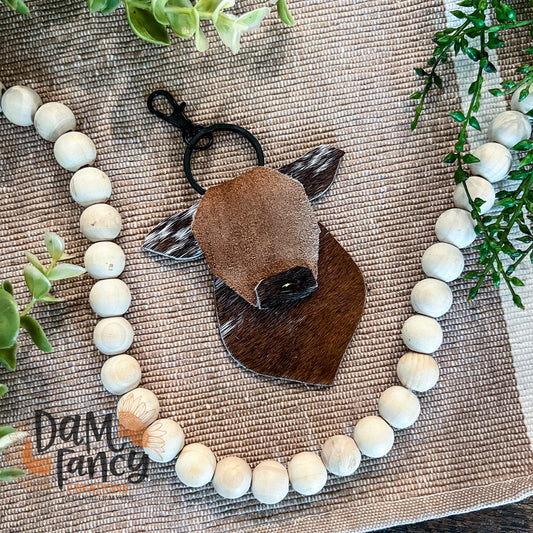 Dark Brown Cow Keychain