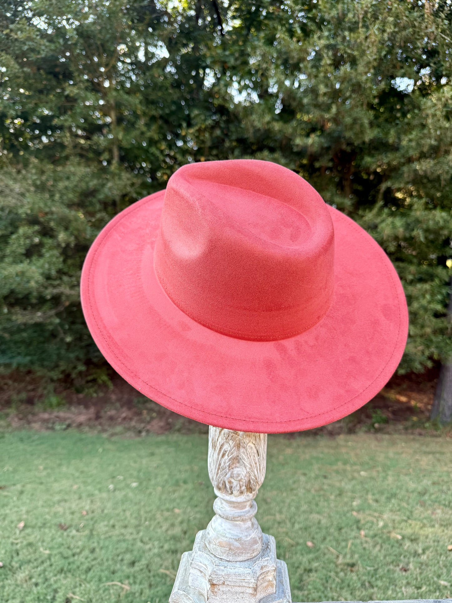 Rust Wide Brim Polyester Hat