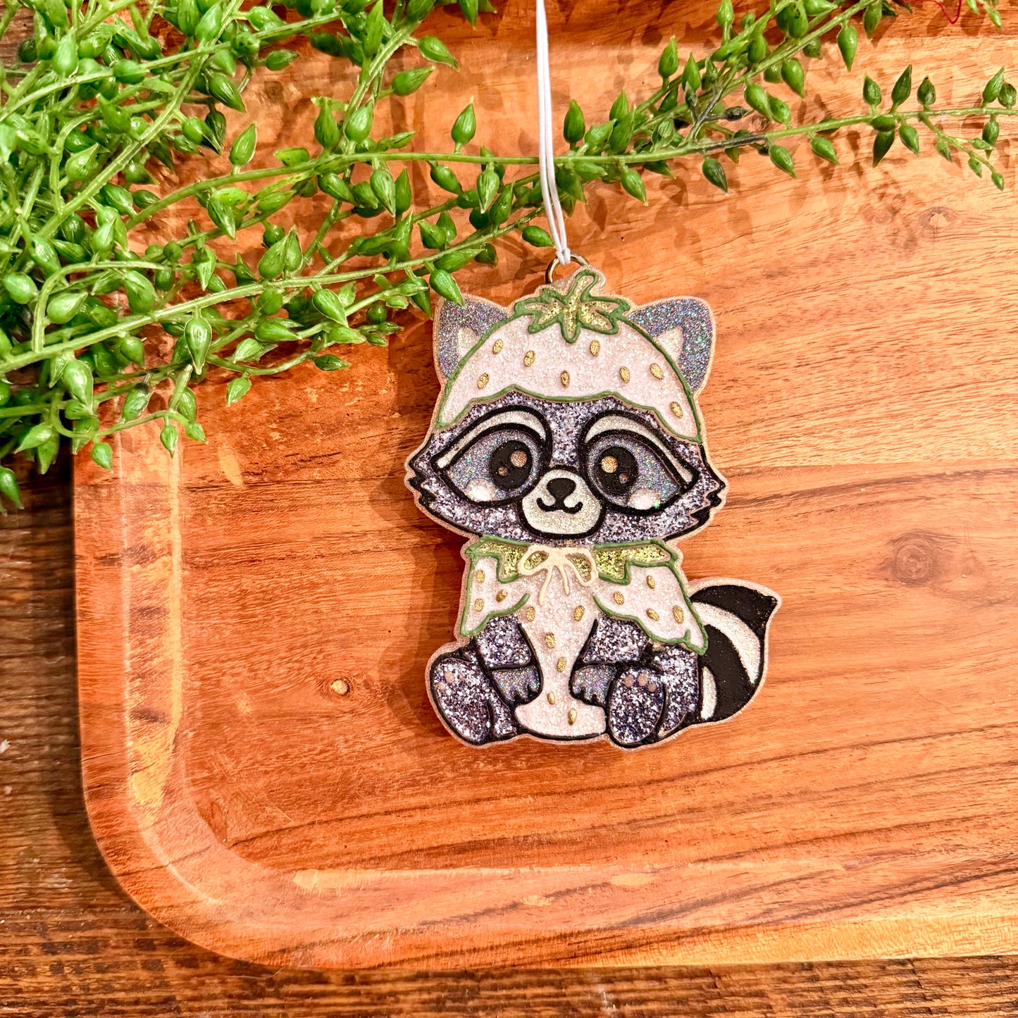 Strawberry Raccoon- Car Freshie