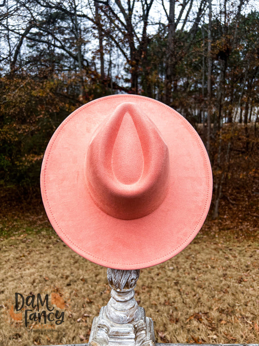 Coral Wide Brim Polyester Hat