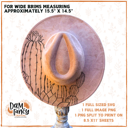 Barrel Cactus Wide Brim Hat template