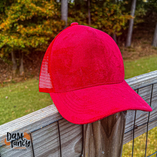 Red Mesh Back Trucker Hat