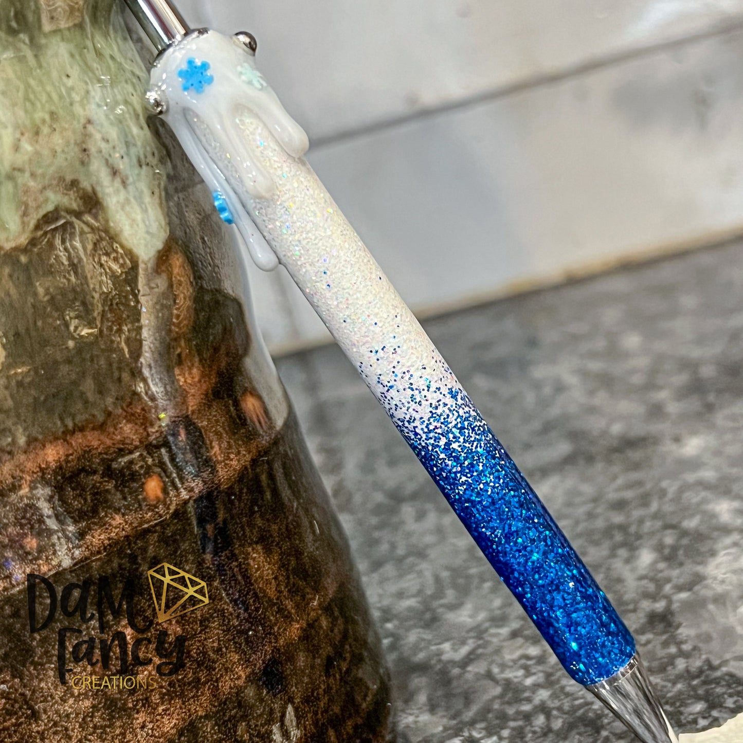 Blue & White Ombre Pen