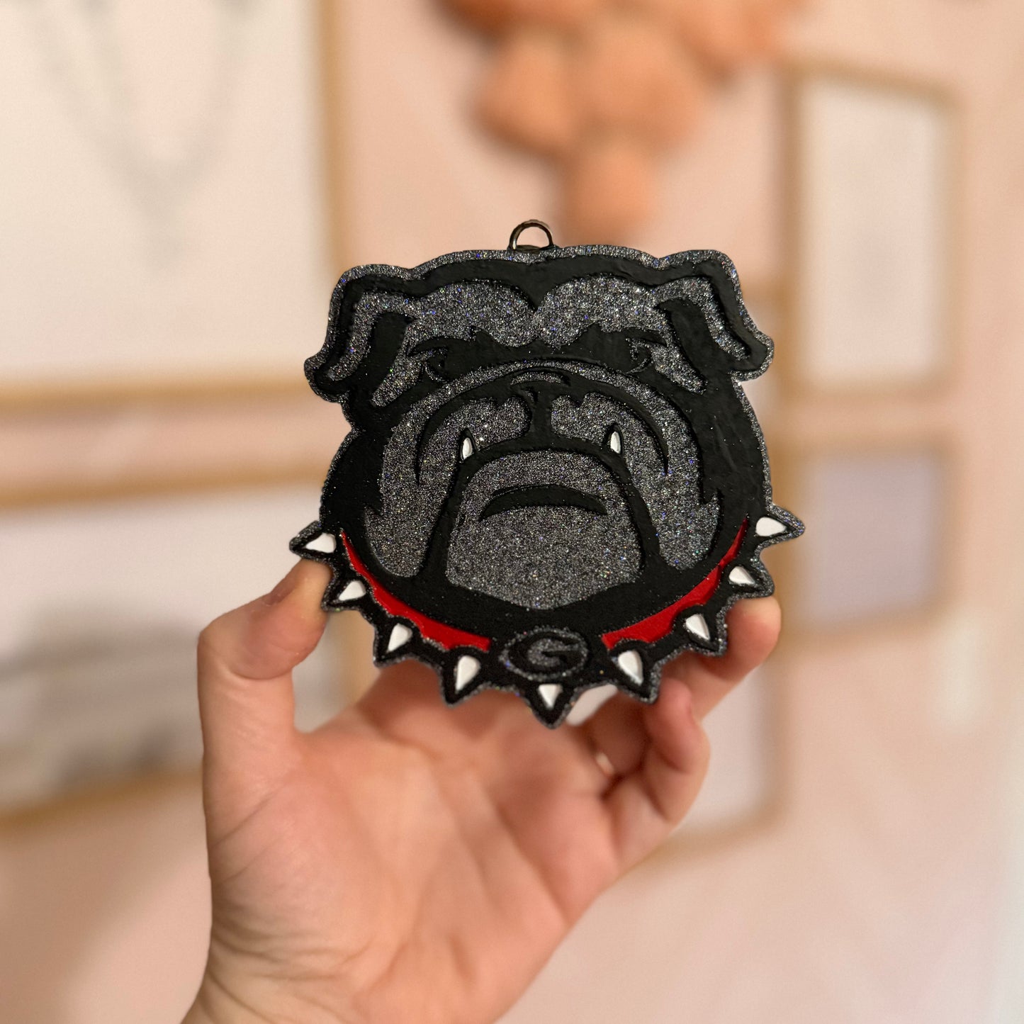 Red and Gray Bulldog Car Freshie