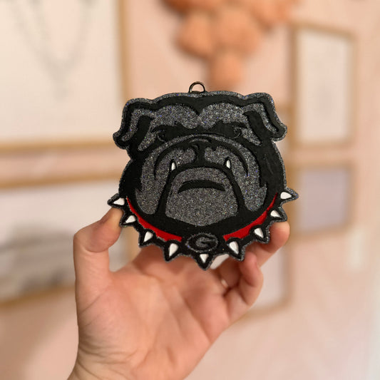 Red and Gray Bulldog Car Freshie