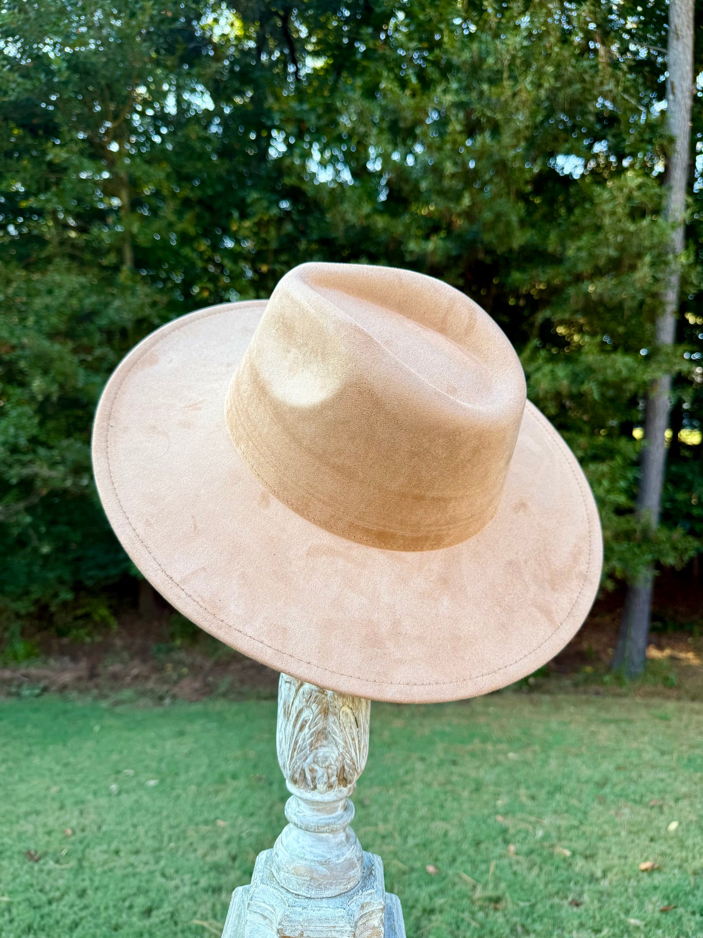 Tan Wide Brim Polyester Hat