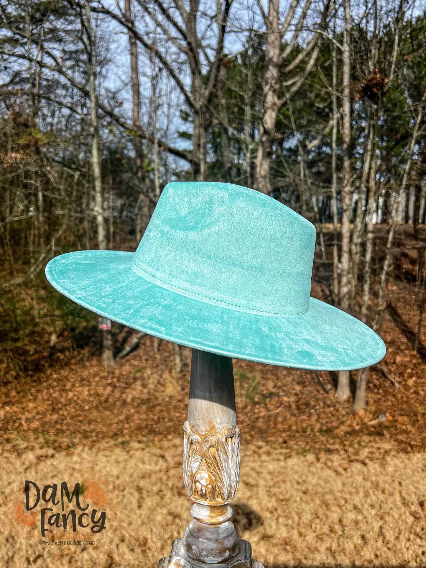Light Mint Wide Brim Polyester Hat