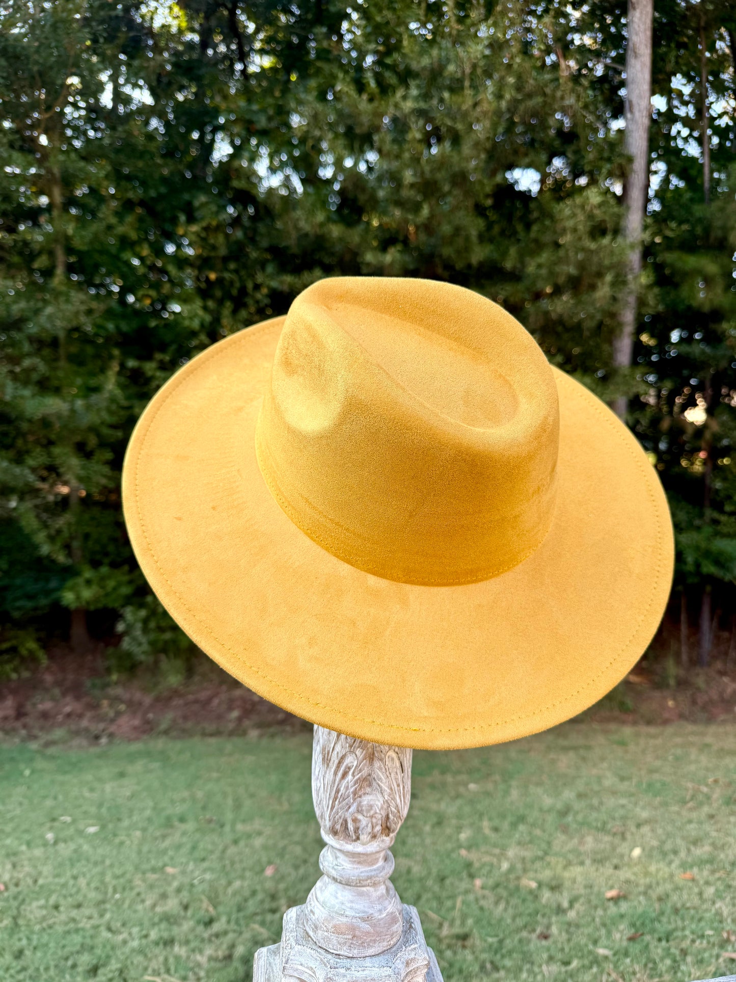 Mustard Yellow Wide Brim Hat