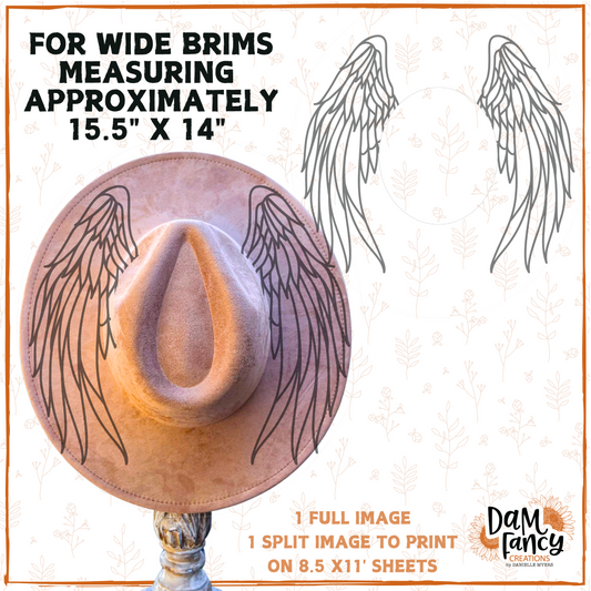 Angel Wings Digital Hat Template
