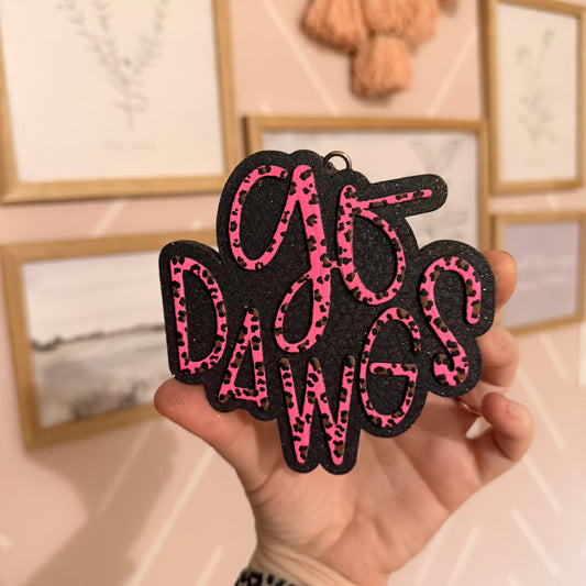 Go Dawgs pink leopard Car Freshie